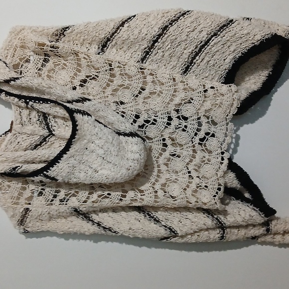 FREE PEOPLE HAVANA CROCHET HOODIE CARDIGAN S - Picture 5 of 7